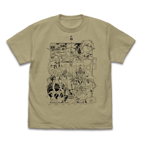 EVANGELION 『新世紀エヴァンゲリオン』全使徒 Tシャツ/SAND KHAKI-M 画像 2 | AniSmile