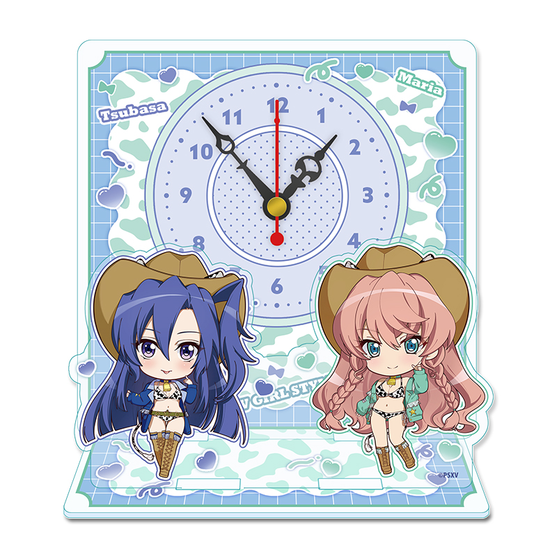 戦姫絶唱シンフォギアXV ぷちちょこミニアクリル置時計【風鳴 翼&マリア・カデンツァヴナ・イヴ】カウガールver. - AniSmile