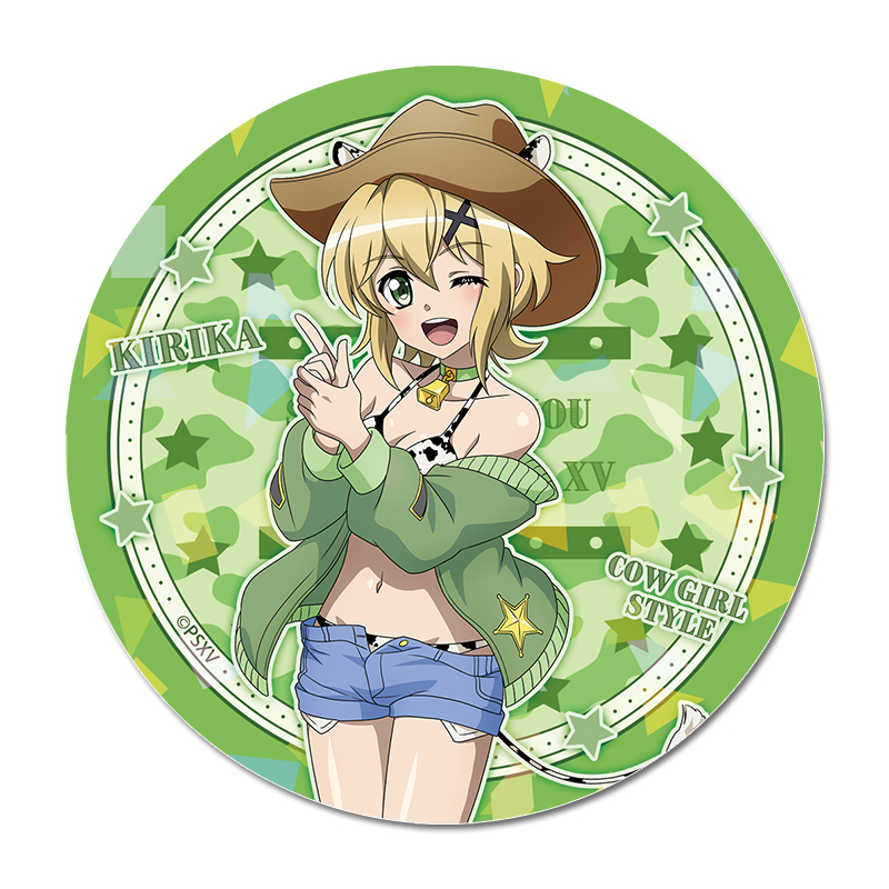 戦姫絶唱シンフォギアXV 描き下ろし キラキラBIG缶バッジ【暁 切歌】カウガールver. - AniSmile