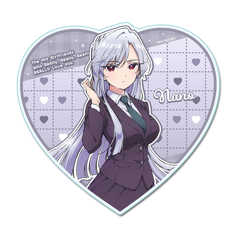 君のことが大大大大大好きな100人の彼女 ハートアクリルコースター【栄逢凪乃】 - official product image | AniSmile