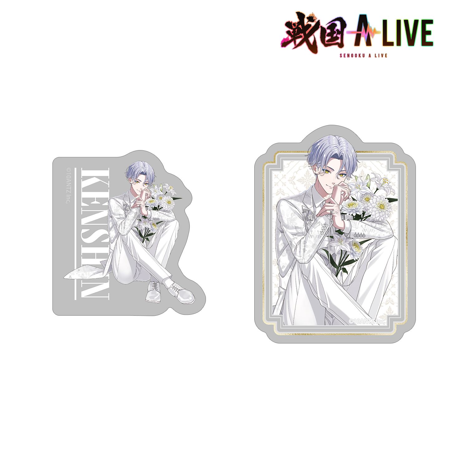 戦国 A LIVE 描き下ろし 上杉 謙信 3周年衣装ver. ダイカットステッカー2個セット 图片 2 | AniSmile