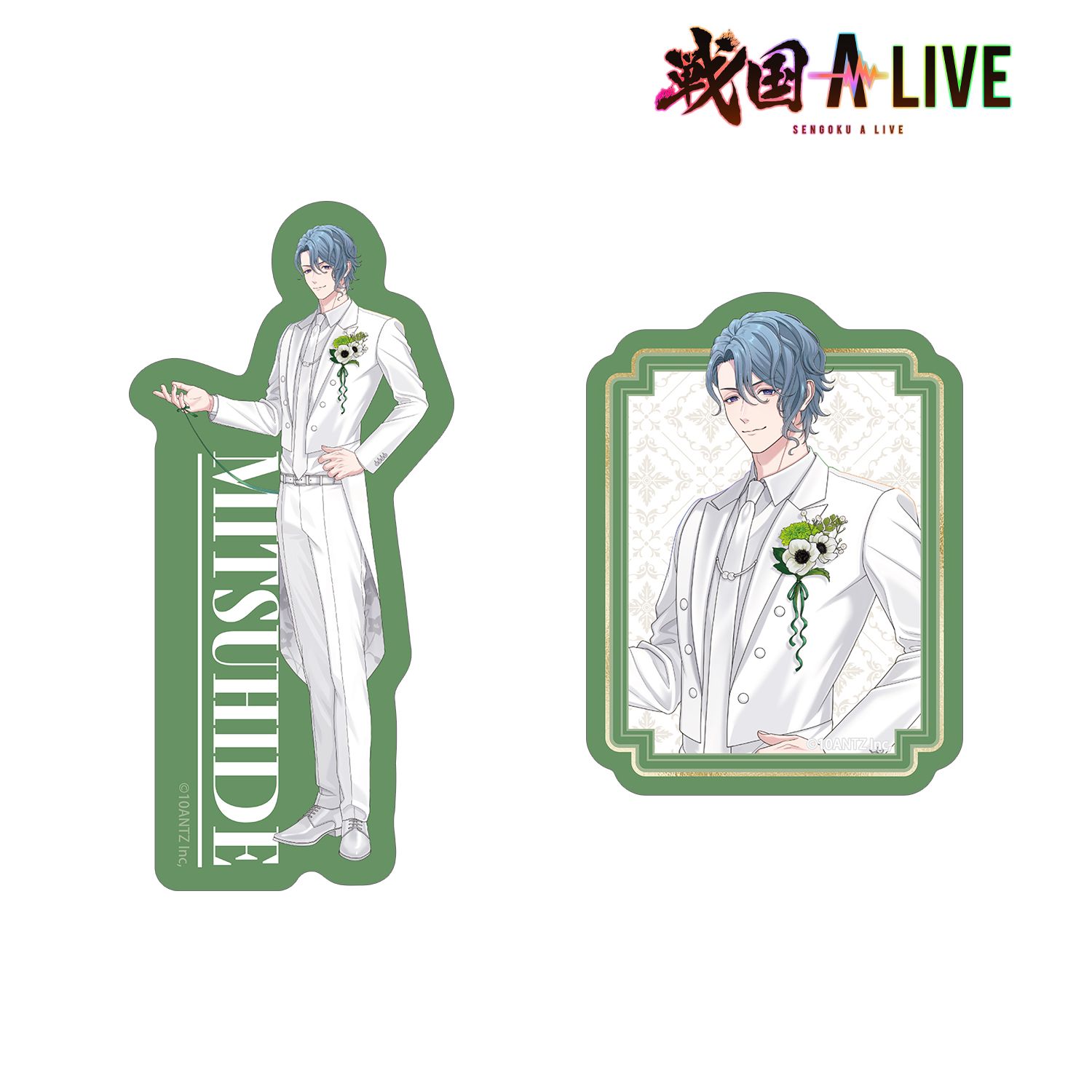 戦国 A LIVE 描き下ろし 明智 光秀 3周年衣装ver. ダイカットステッカー2個セット 画像 3 | AniSmile