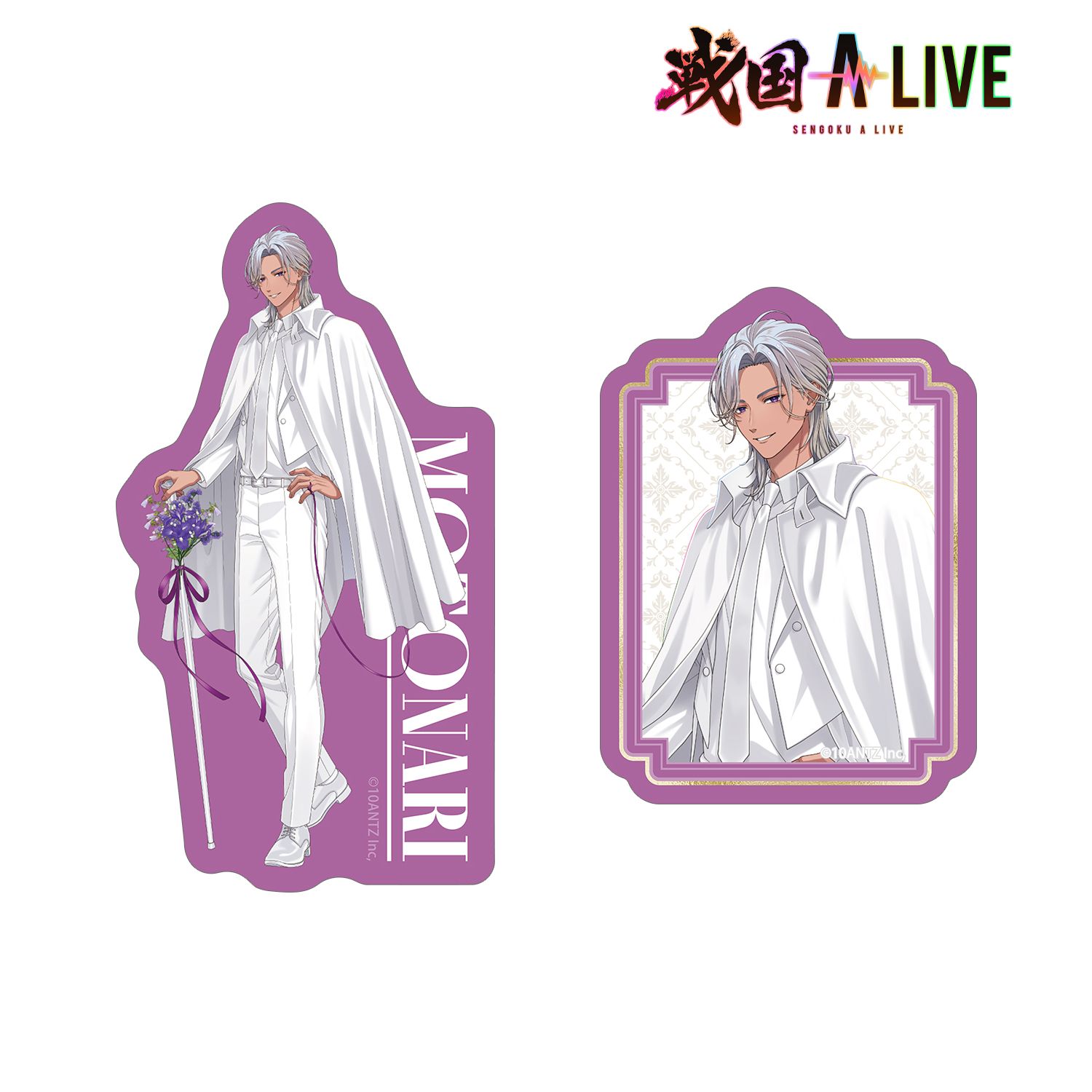戦国 A LIVE 描き下ろし 毛利 元就 3周年衣装ver. ダイカットステッカー2個セット 画像 2 | AniSmile