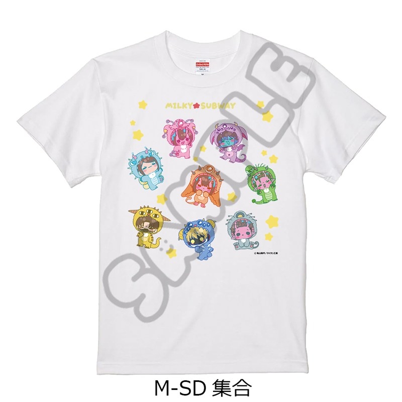 アニメ『銀河特急 ミルキー☆サブウェイ』 Tシャツ(mochocho第2弾) M-SD(集合) ホワイト Lサイズ - 官方商品图片 | AniSmile