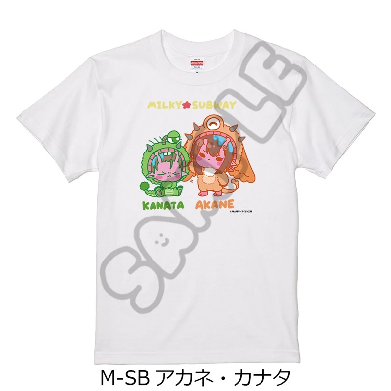アニメ『銀河特急 ミルキー☆サブウェイ』 Tシャツ(mochocho第2弾) M-SB(アカネ・カナタ) ホワイト Sサイズ - 官方商品图片 | AniSmile