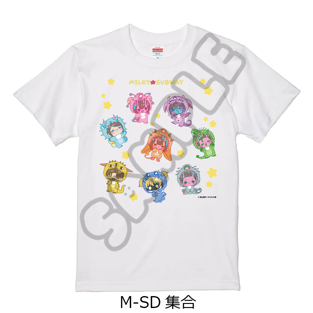 アニメ『銀河特急 ミルキー☆サブウェイ』 Tシャツ(mochocho第2弾) M-SD(集合) ホワイト Sサイズ 画像 2 | AniSmile