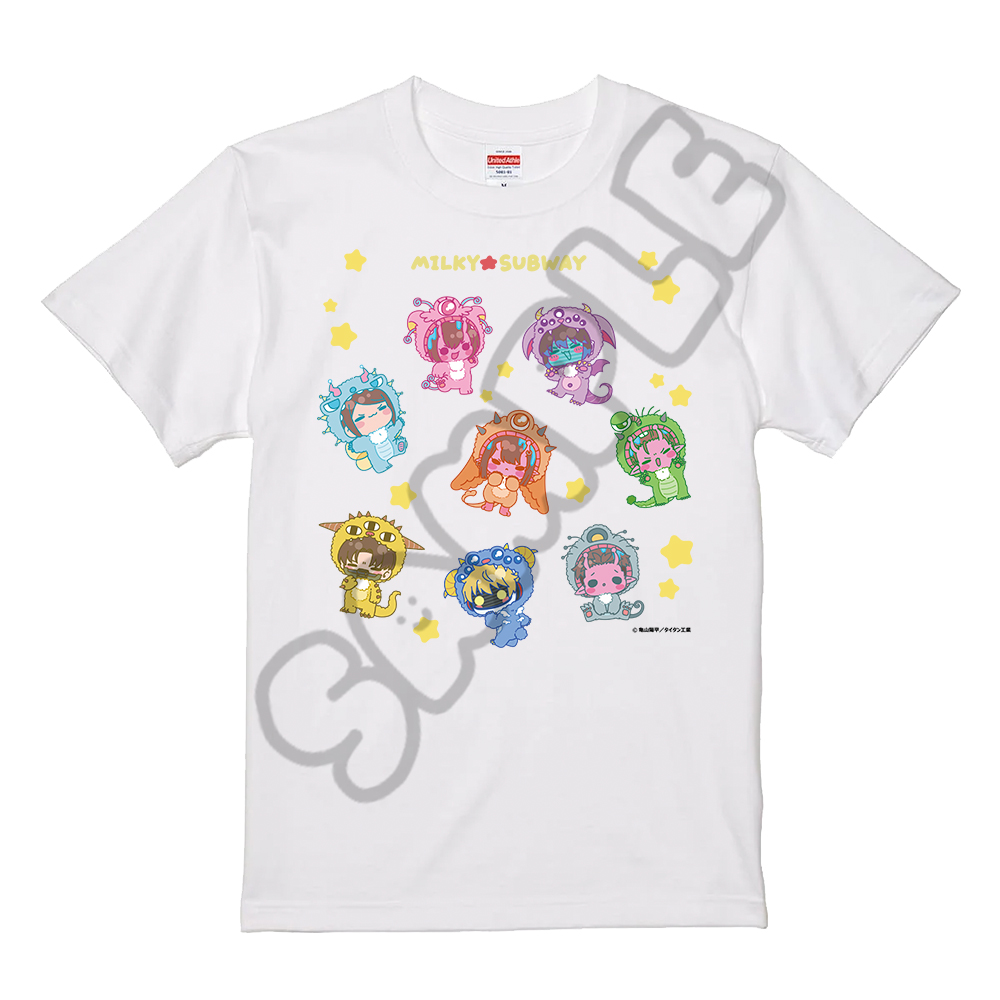 アニメ『銀河特急 ミルキー☆サブウェイ』 Tシャツ(mochocho第2弾) M-SD(集合) ホワイト Sサイズ 画像 3 | AniSmile