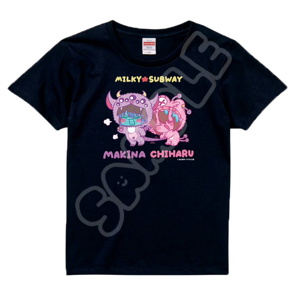 アニメ『銀河特急 ミルキー☆サブウェイ』 Tシャツ(mochocho第2弾) M-SA(チハル・マキナ) ブラック Sサイズ Image 3 | AniSmile