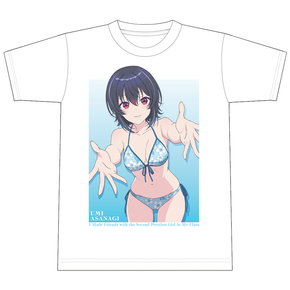 クラスで2番目に可愛い女の子と友だちになった Tシャツ 朝凪海 水着ver. Mサイズ Image 2 | AniSmile
