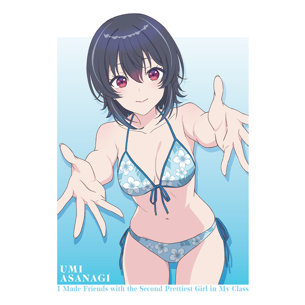 クラスで2番目に可愛い女の子と友だちになった Tシャツ 朝凪海 水着ver. Mサイズ Image 3 | AniSmile