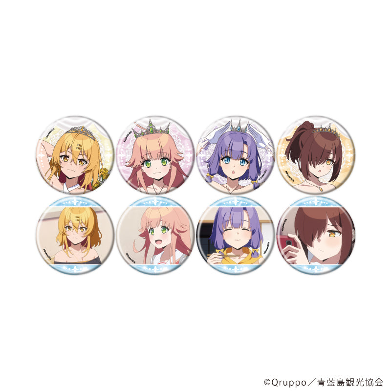 缶バッジ「ぬきたし THE ANIMATION」02/水着ウェディングver. ブラインド(全8種)(公式&描き下ろしイラスト) - AniSmile