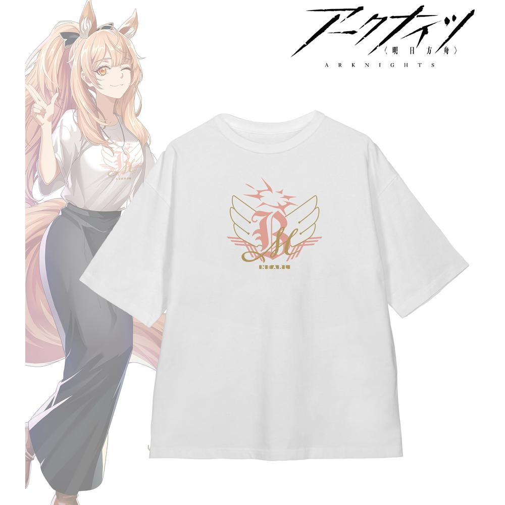 409SKU アークナイツ 描き起こし ショッピングver. ブレミシャイン 着用BIGシルエットTシャツユニセックス(サイズ/XL) 图片 2 | AniSmile