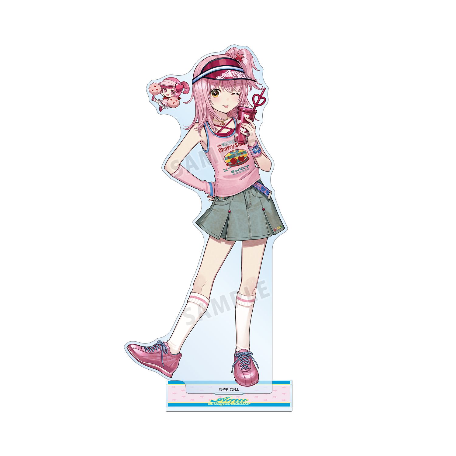 『しゅごキャラ!』 ナルミヤキャラクターズコラボ チェリ子さんイラスト 日奈森 あむ ANGEL BLUE BIGアクリルスタンド 图片 2 | AniSmile