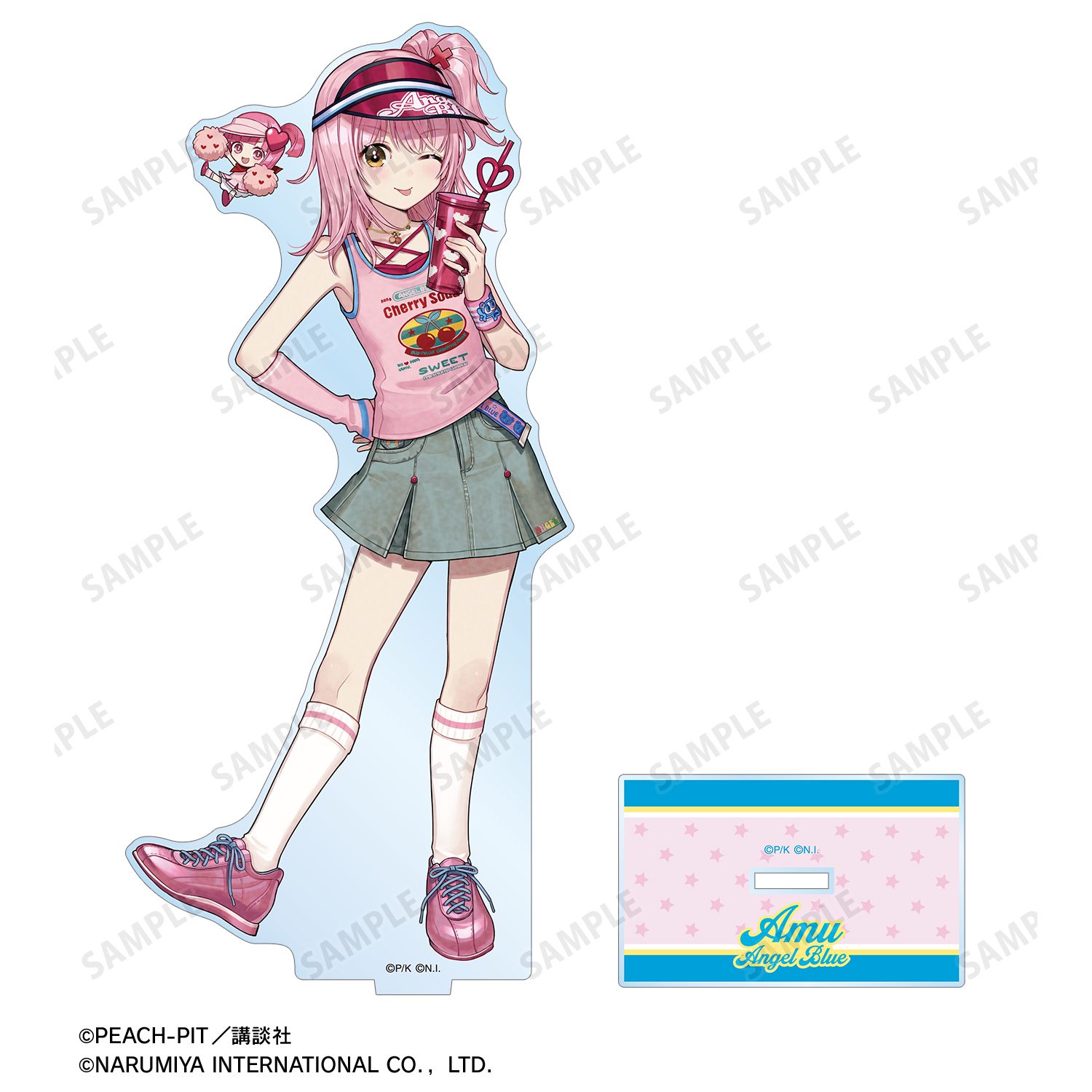 『しゅごキャラ!』 ナルミヤキャラクターズコラボ チェリ子さんイラスト 日奈森 あむ ANGEL BLUE BIGアクリルスタンド 图片 3 | AniSmile