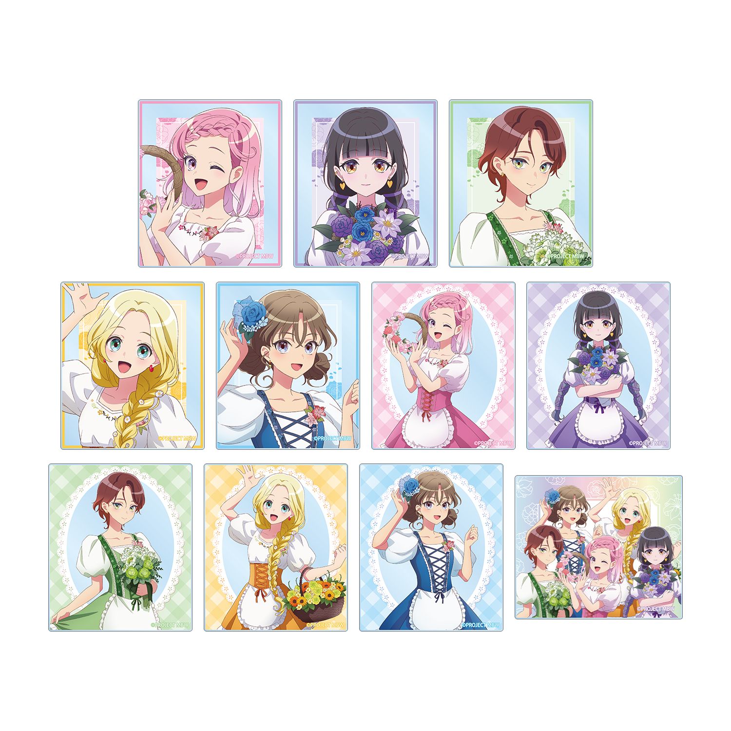前橋ウィッチーズ 描き下ろし 花祭りver. トレーディングアクリルカード(単位/単品) - AniSmile