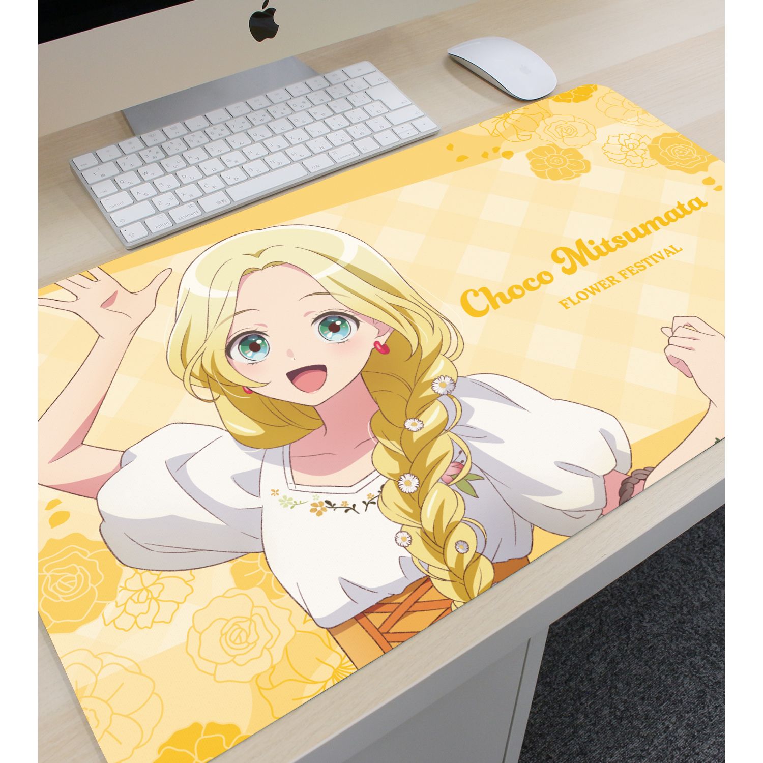 前橋ウィッチーズ 描き下ろし 三俣チョコ 花祭りver. マルチデスクマット Image 3 | AniSmile