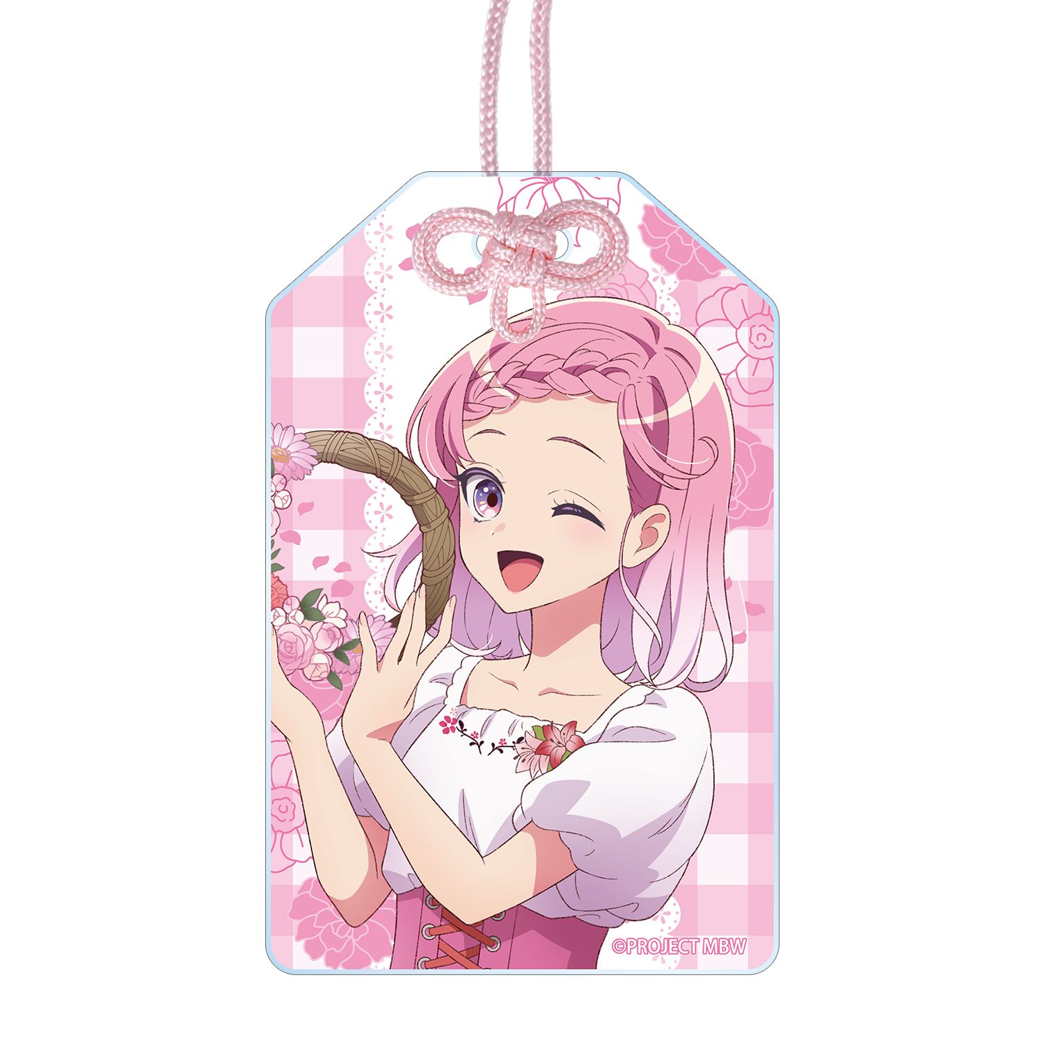 前橋ウィッチーズ 描き下ろし 赤城ユイナ 花祭りver. アクリルお守り - official product image | AniSmile
