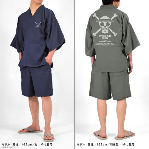 ワンピース 麦わらの一味 甚平/利休鼠-大(XL~XXL) 图片 3 | AniSmile