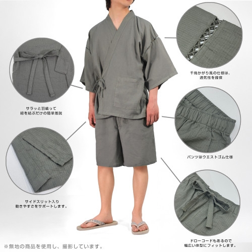 ワンピース 麦わらの一味 甚平/利休鼠-大(XL~XXL) 图片 5 | AniSmile