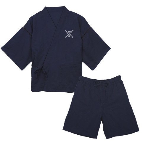 ワンピース 麦わらの一味 甚平/紺-大(XL~XXL) Image 2 | AniSmile