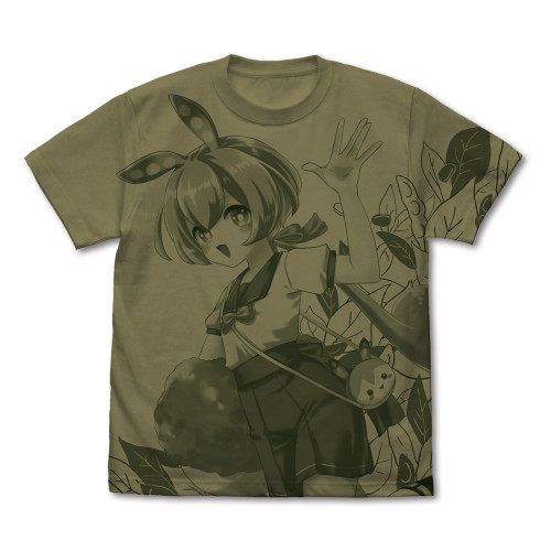 ずんだもん オールプリントTシャツ/LIGHT OLIVE-M 图片 2 | AniSmile
