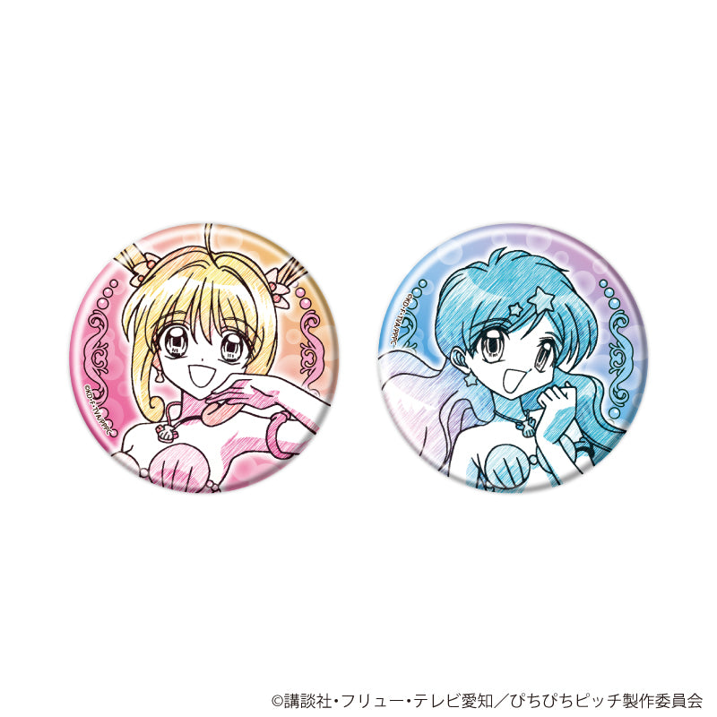 缶バッジ2個セット「マーメイドメロディーぴちぴちピッチ」01/るちあ&波音(グラフアートスケッチイラスト) - AniSmile