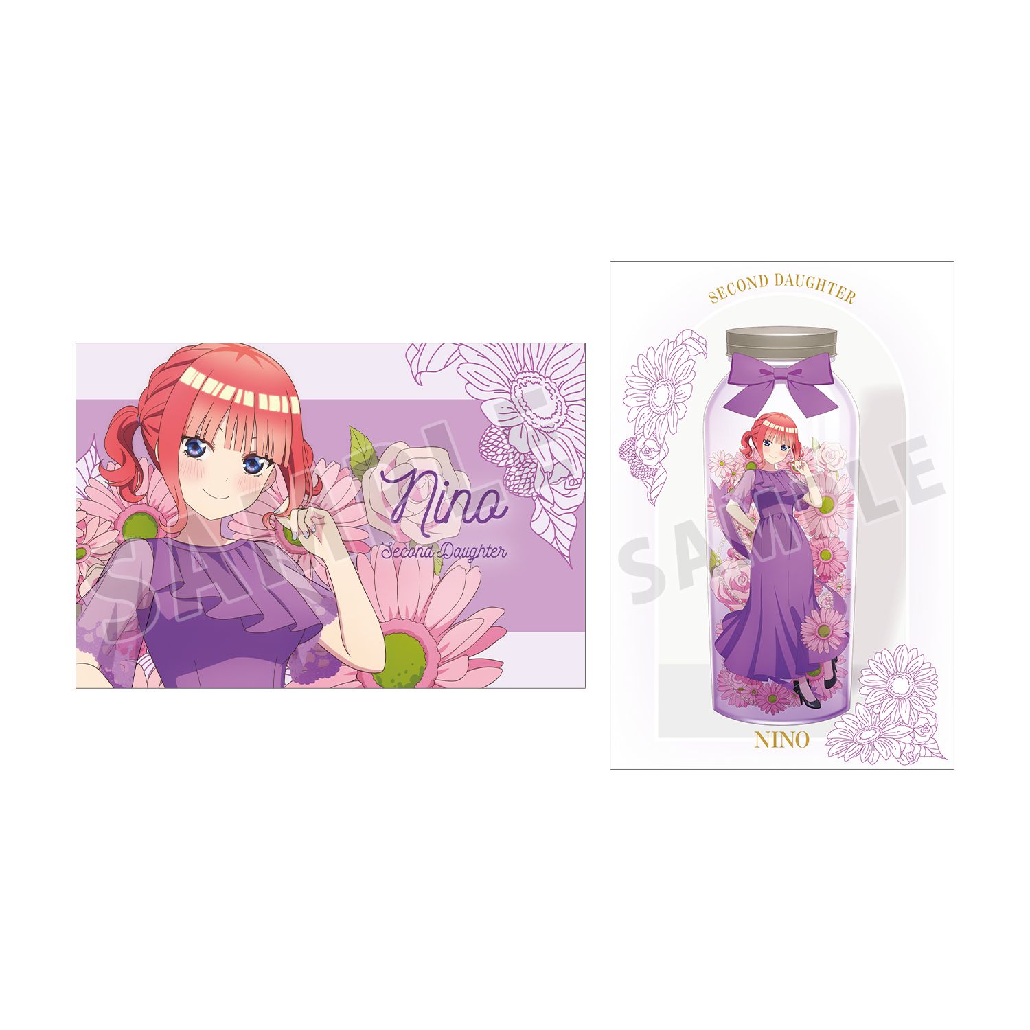 五等分の花嫁* 描き下ろし 中野二乃 ハーバリウムver. ポストカード2枚セット - AniSmile