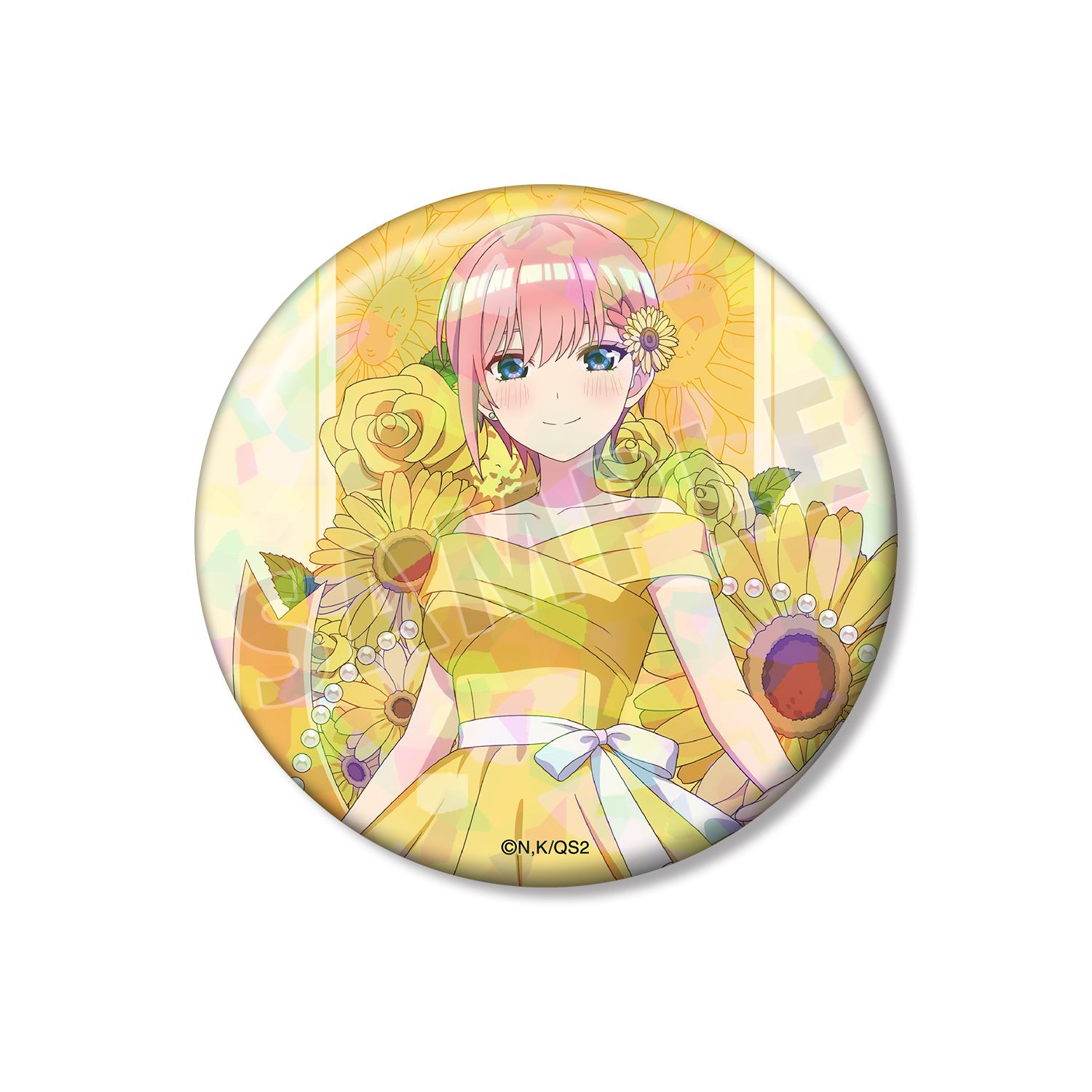 五等分の花嫁* 描き下ろし 中野一花 ハーバリウムver. 75mmホログラム缶バッジ - AniSmile