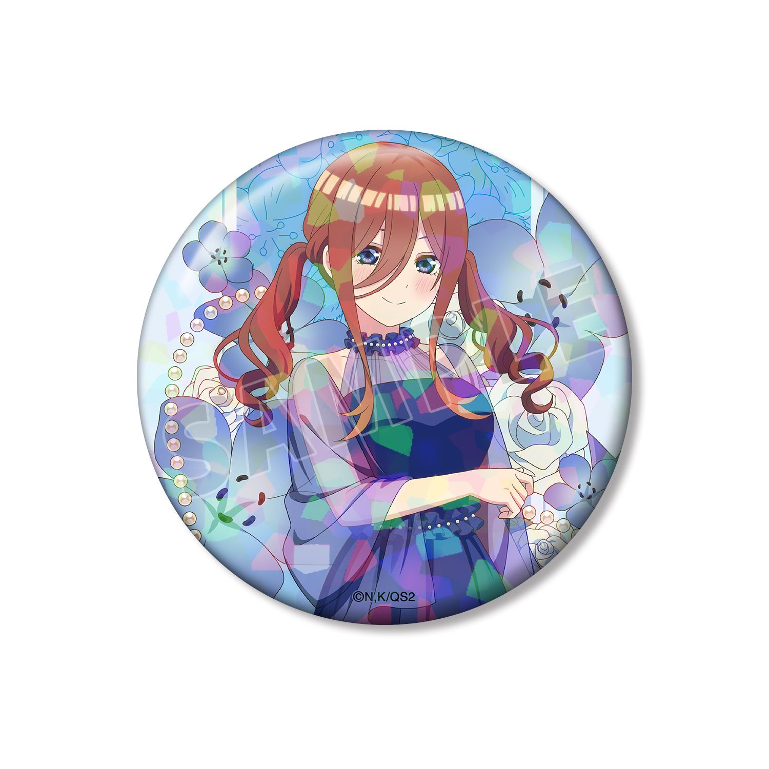 五等分の花嫁* 描き下ろし 中野三玖 ハーバリウムver. 75mmホログラム缶バッジ 画像 2 | AniSmile