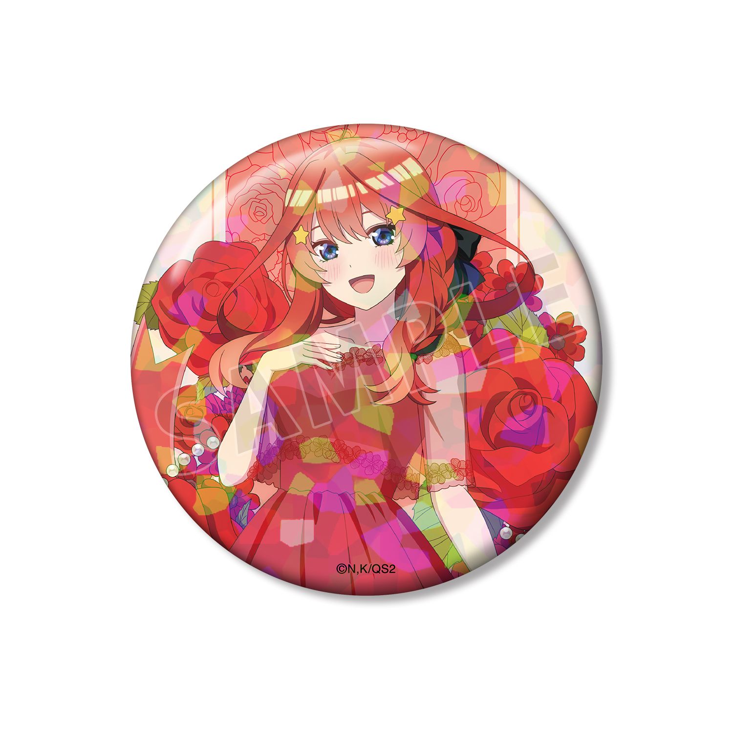 五等分の花嫁* 描き下ろし 中野五月 ハーバリウムver. 75mmホログラム缶バッジ - AniSmile