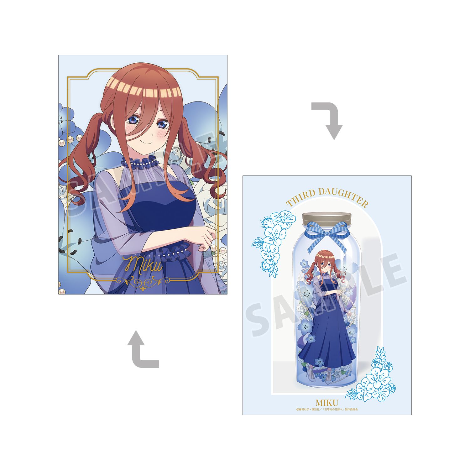 五等分の花嫁* 描き下ろし 中野三玖 ハーバリウムver. A5イラストカード - AniSmile