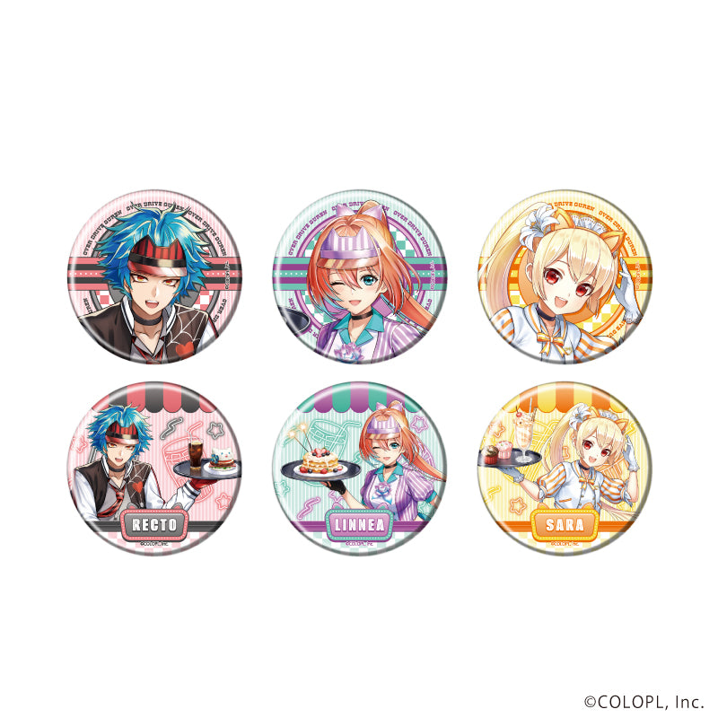 缶バッジ「白猫プロジェクト」16/ダイナーver. ブラインド(全6種)(描き下ろしイラスト) - AniSmile
