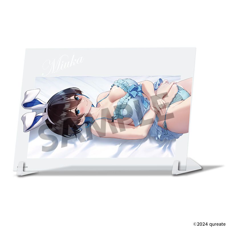 バニーガーデン 描き下ろしビジュアルアクリルプレート 美羽香 添い寝A ver. - AniSmile