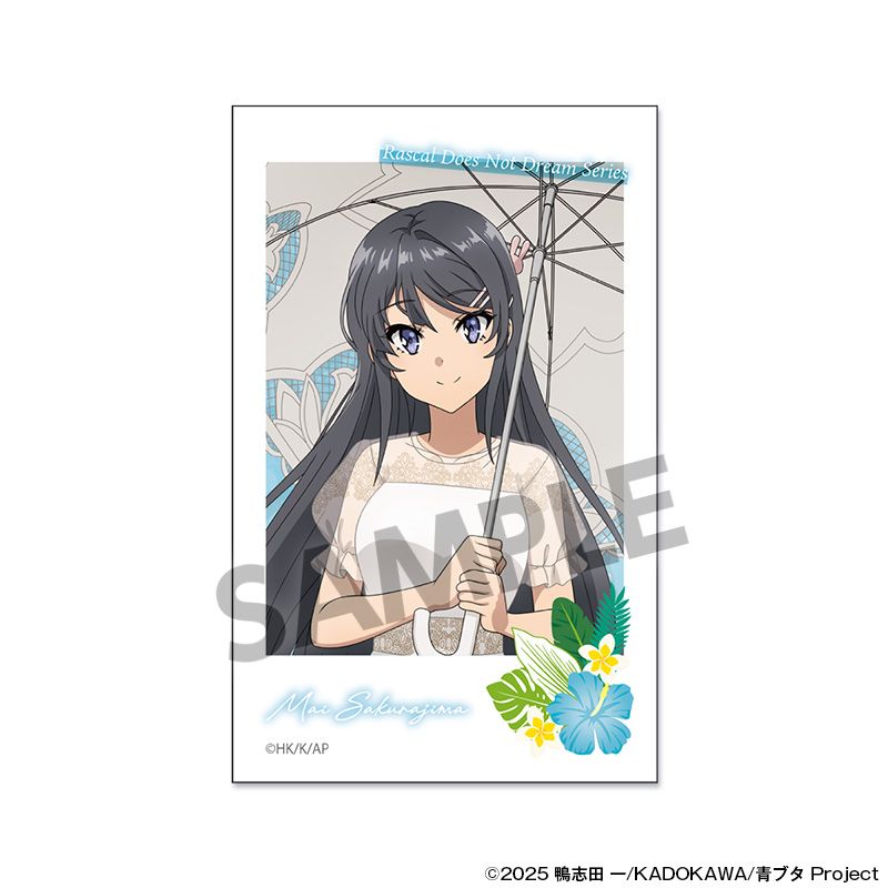 青春ブタ野郎シリーズ 描き下ろしインスタントフォト風ステッカー 桜島麻衣 バカンス ver. - AniSmile