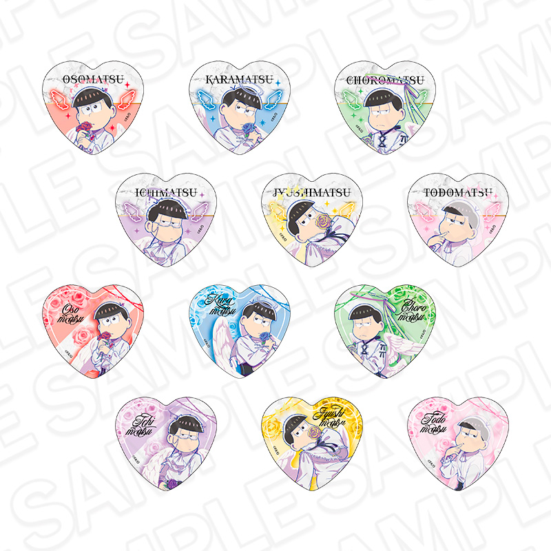 おそ松さん ハート型ホログラムカンバッジ(ランダム) Angel ver. - 公式商品画像 | AniSmile