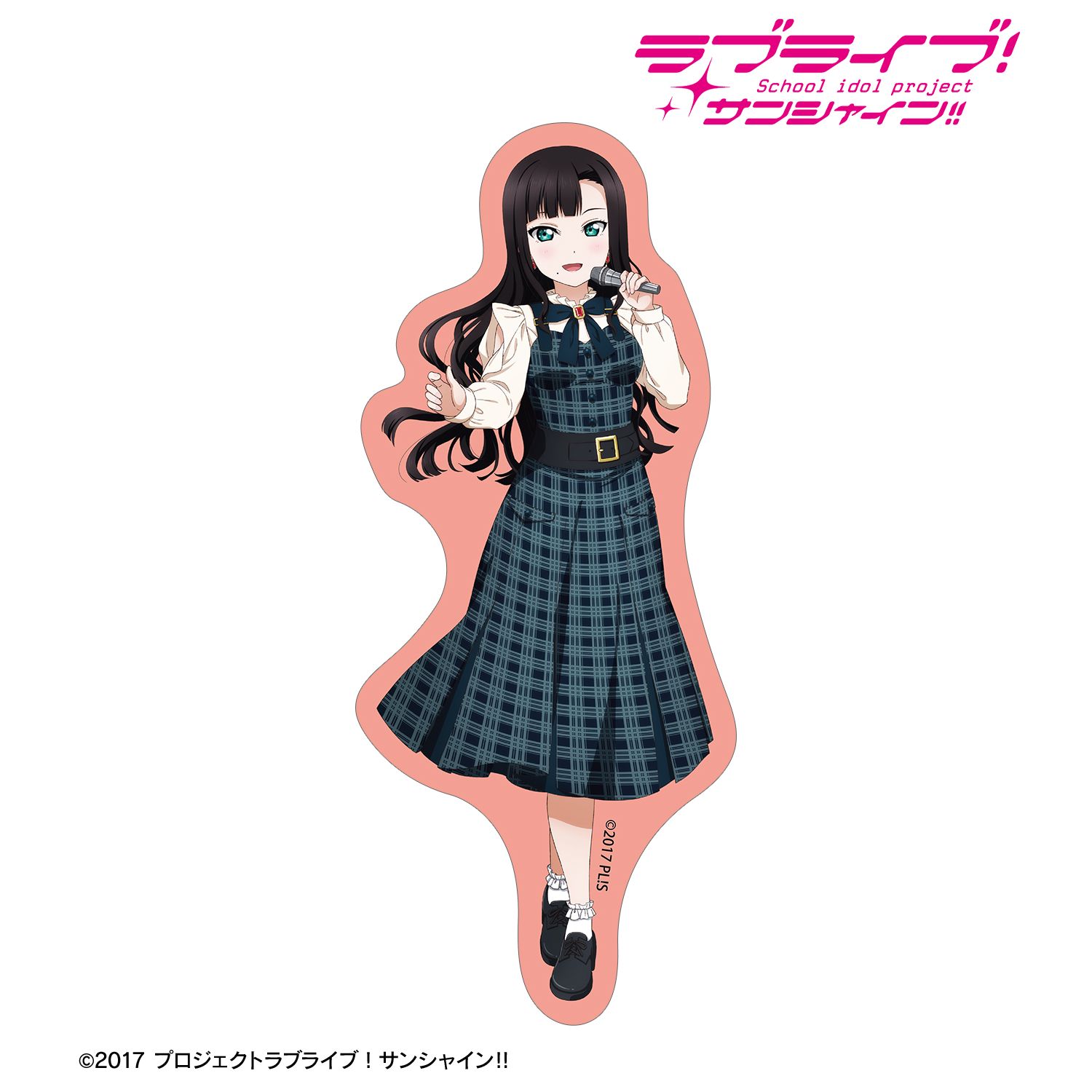 ラブライブ!サンシャイン!! 描き下ろし 黒澤ダイヤ チェックワンピース衣装ver. ダイカットステッカー 图片 2 | AniSmile