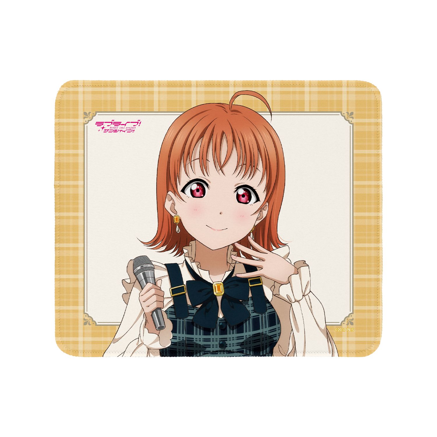 ラブライブ!サンシャイン!! 描き下ろし 高海千歌 チェックワンピース衣装ver. マウスパッド - AniSmile