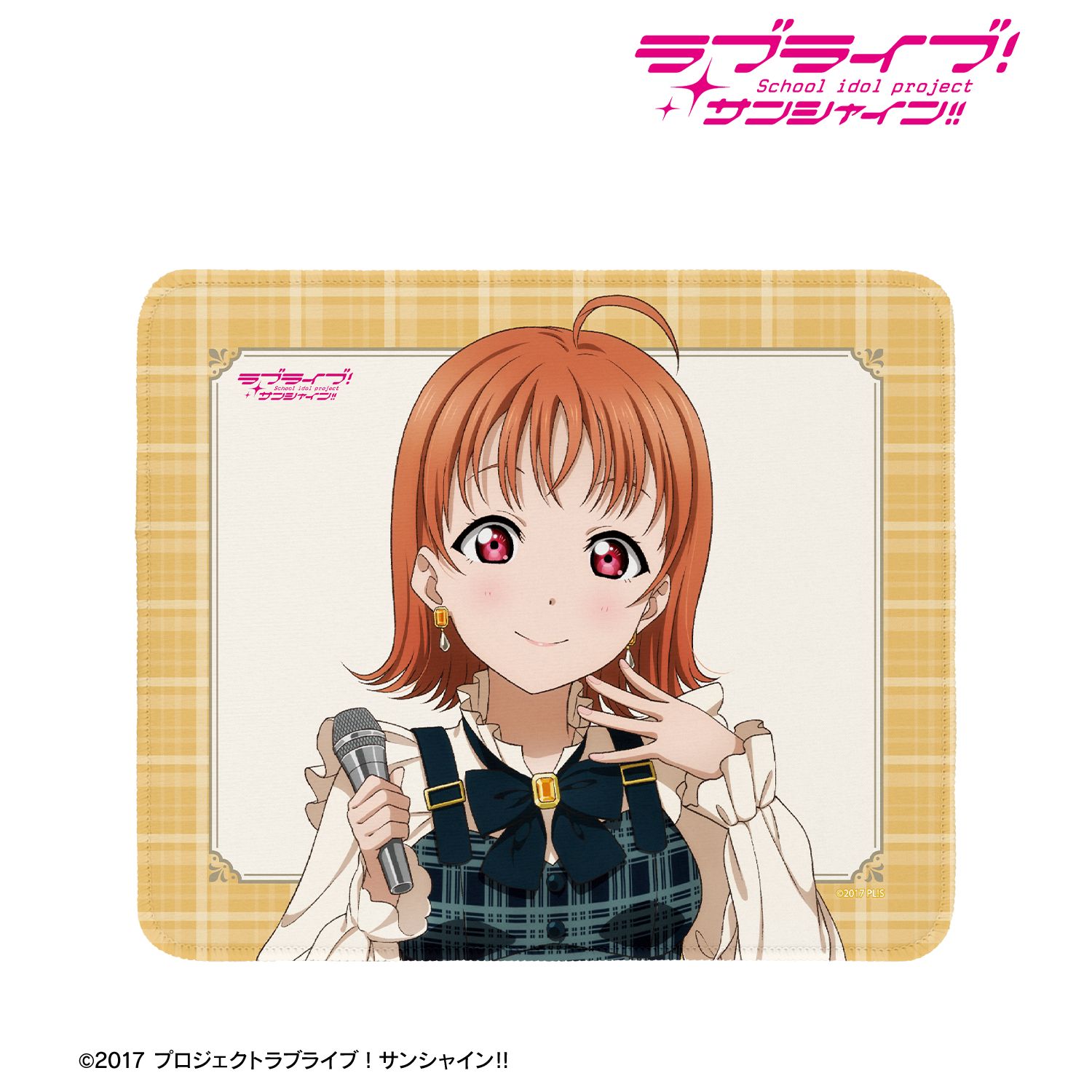 ラブライブ!サンシャイン!! 描き下ろし 高海千歌 チェックワンピース衣装ver. マウスパッド 图片 2 | AniSmile