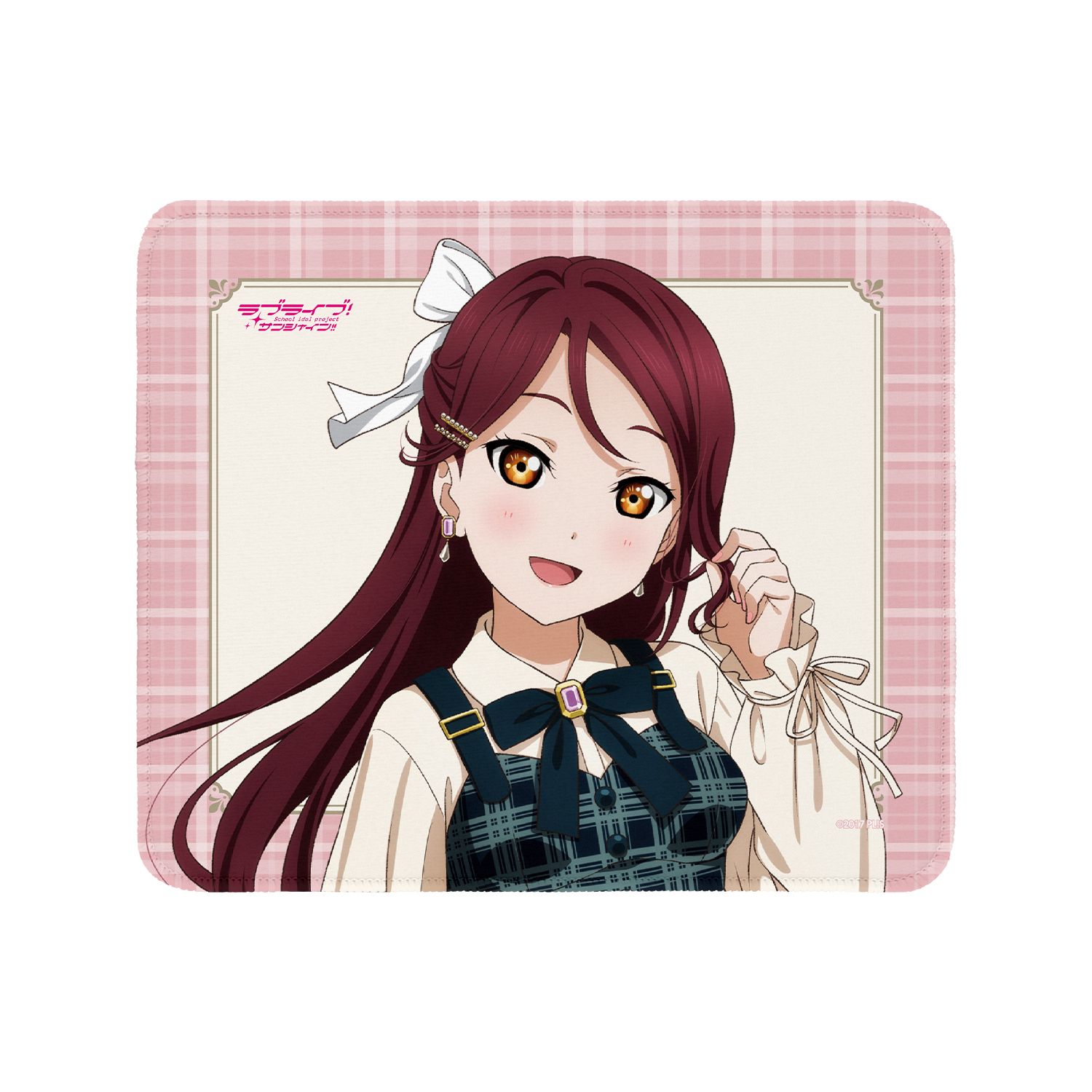 ラブライブ!サンシャイン!! 描き下ろし 桜内梨子 チェックワンピース衣装ver. マウスパッド - AniSmile
