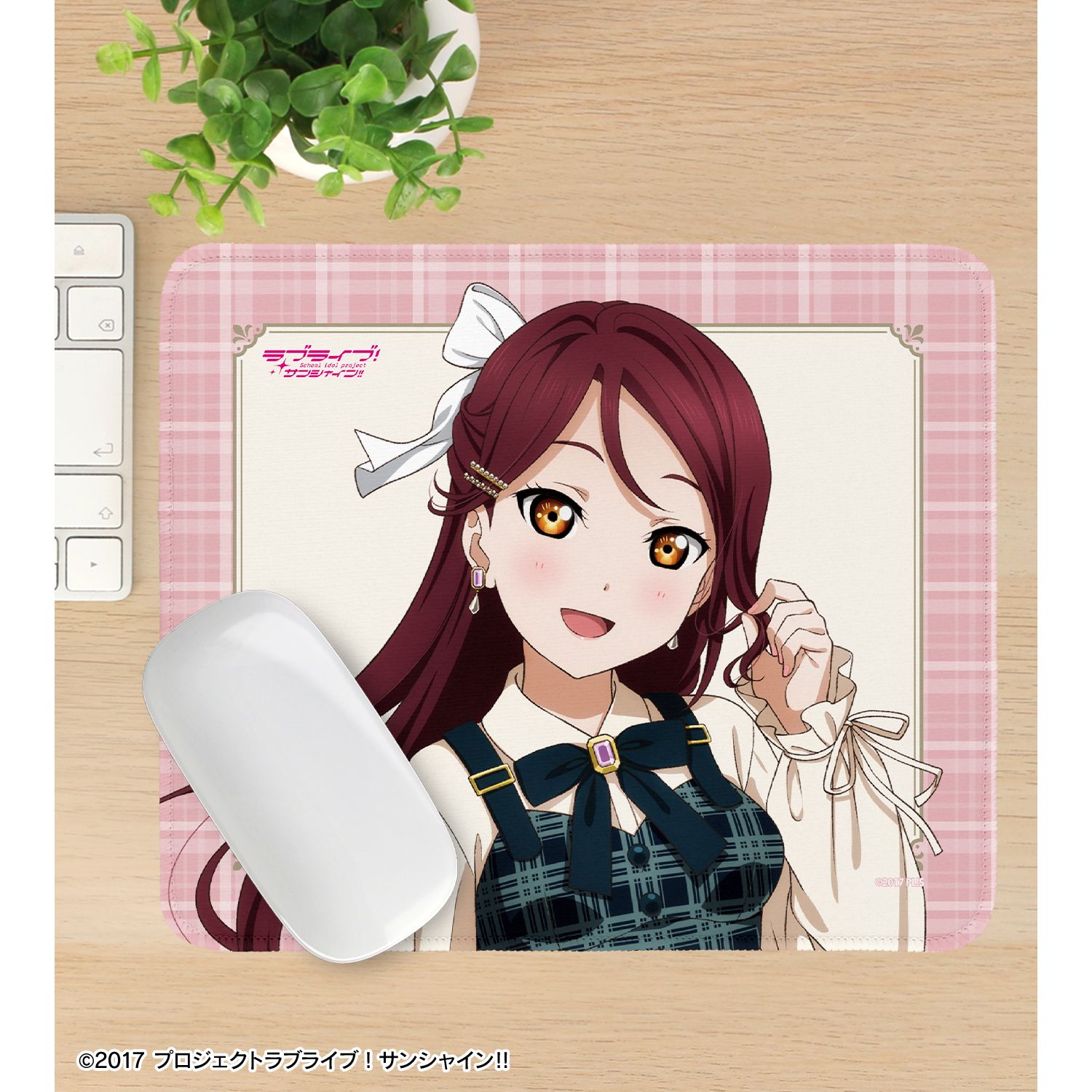 ラブライブ!サンシャイン!! 描き下ろし 桜内梨子 チェックワンピース衣装ver. マウスパッド Image 3 | AniSmile