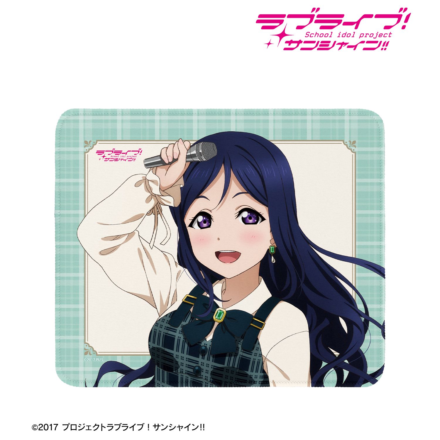 ラブライブ!サンシャイン!! 描き下ろし 松浦果南 チェックワンピース衣装ver. マウスパッド 图片 2 | AniSmile