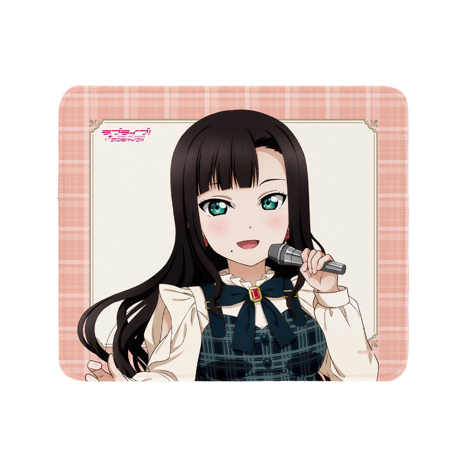 ラブライブ!サンシャイン!! 描き下ろし 黒澤ダイヤ チェックワンピース衣装ver. マウスパッド - AniSmile