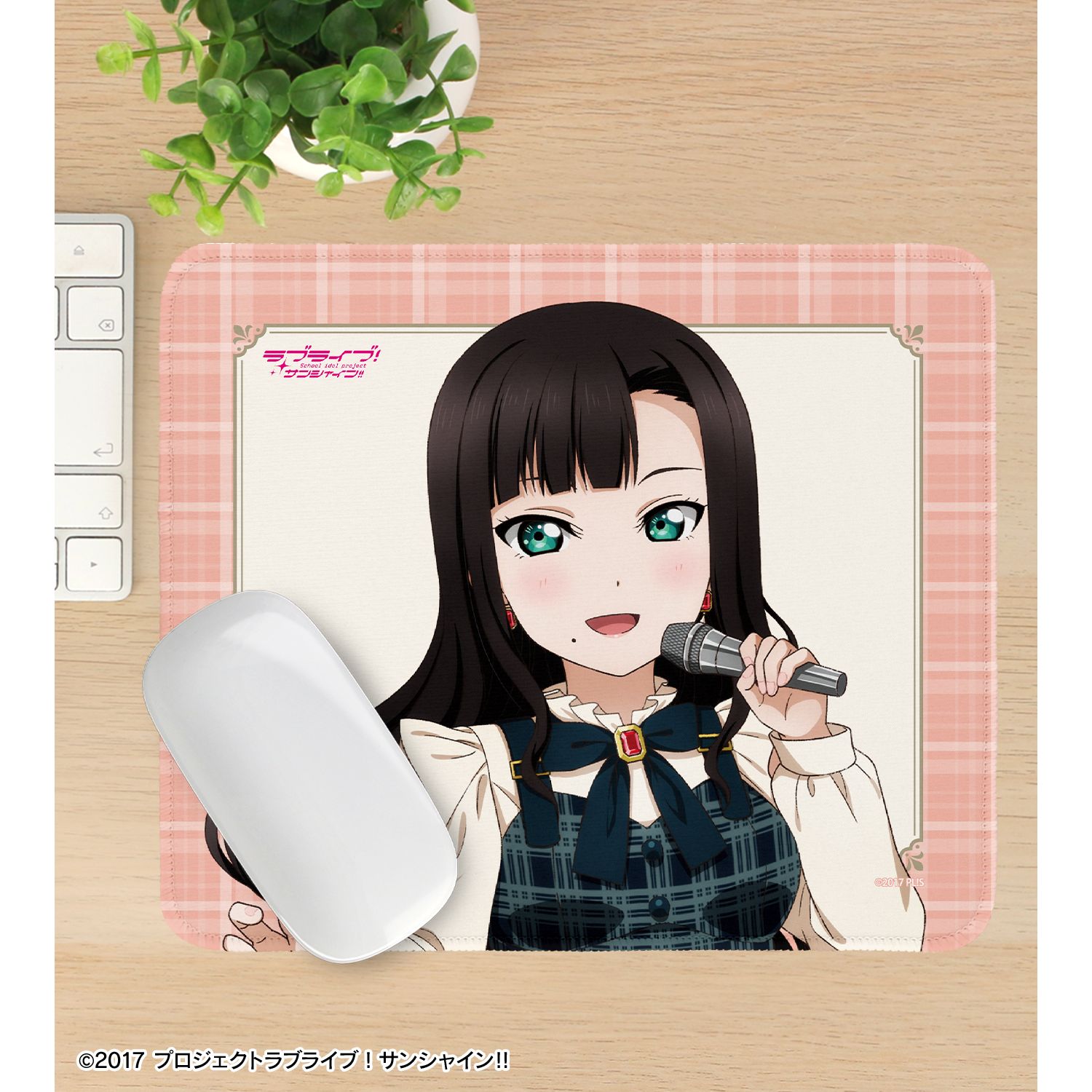 ラブライブ!サンシャイン!! 描き下ろし 黒澤ダイヤ チェックワンピース衣装ver. マウスパッド Image 3 | AniSmile