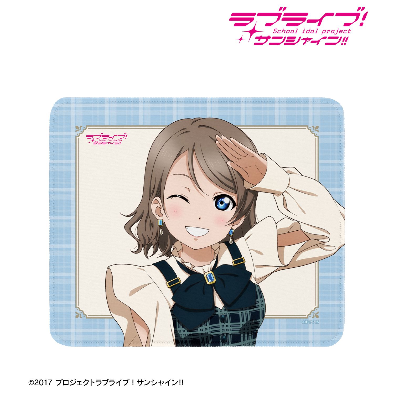 ラブライブ!サンシャイン!! 描き下ろし 渡辺 曜 チェックワンピース衣装ver. マウスパッド Image 2 | AniSmile