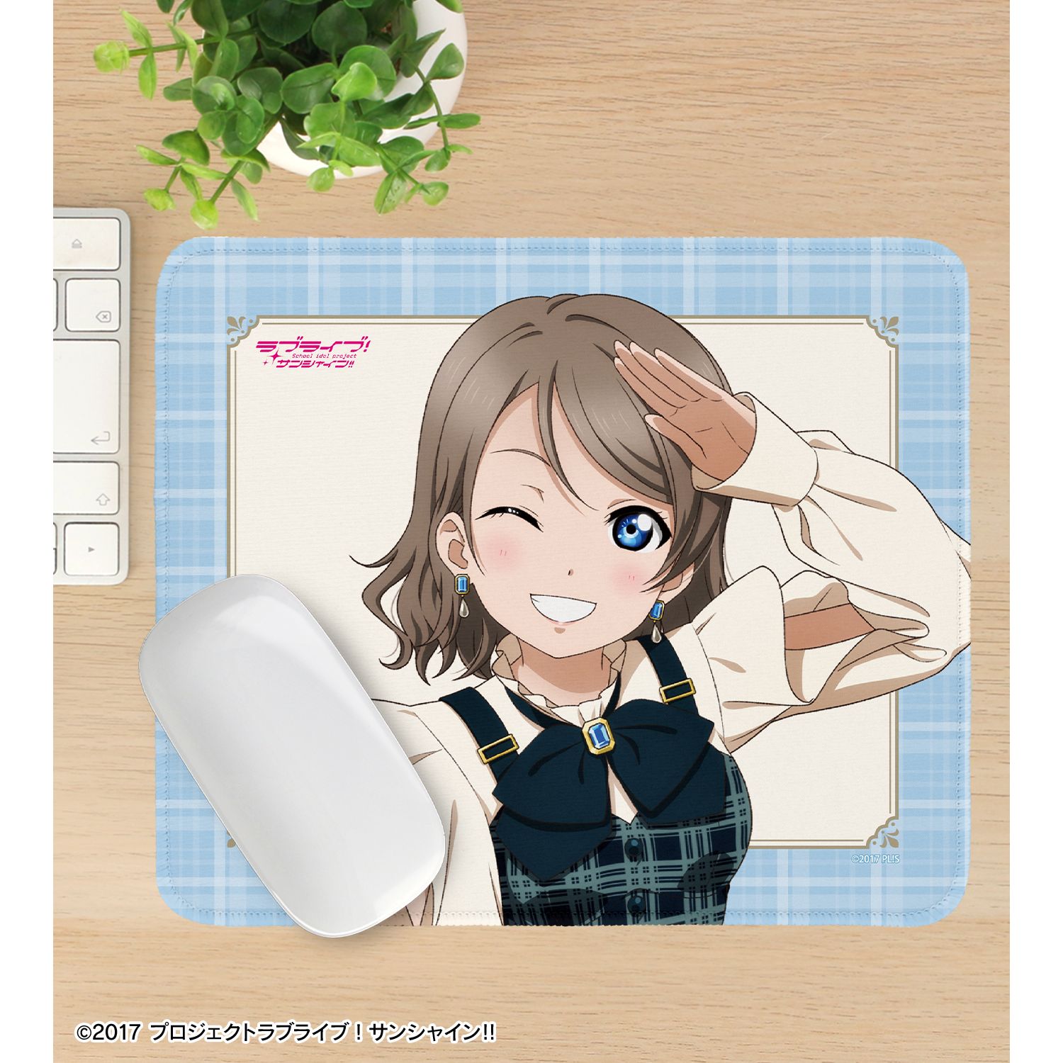 ラブライブ!サンシャイン!! 描き下ろし 渡辺 曜 チェックワンピース衣装ver. マウスパッド Image 3 | AniSmile