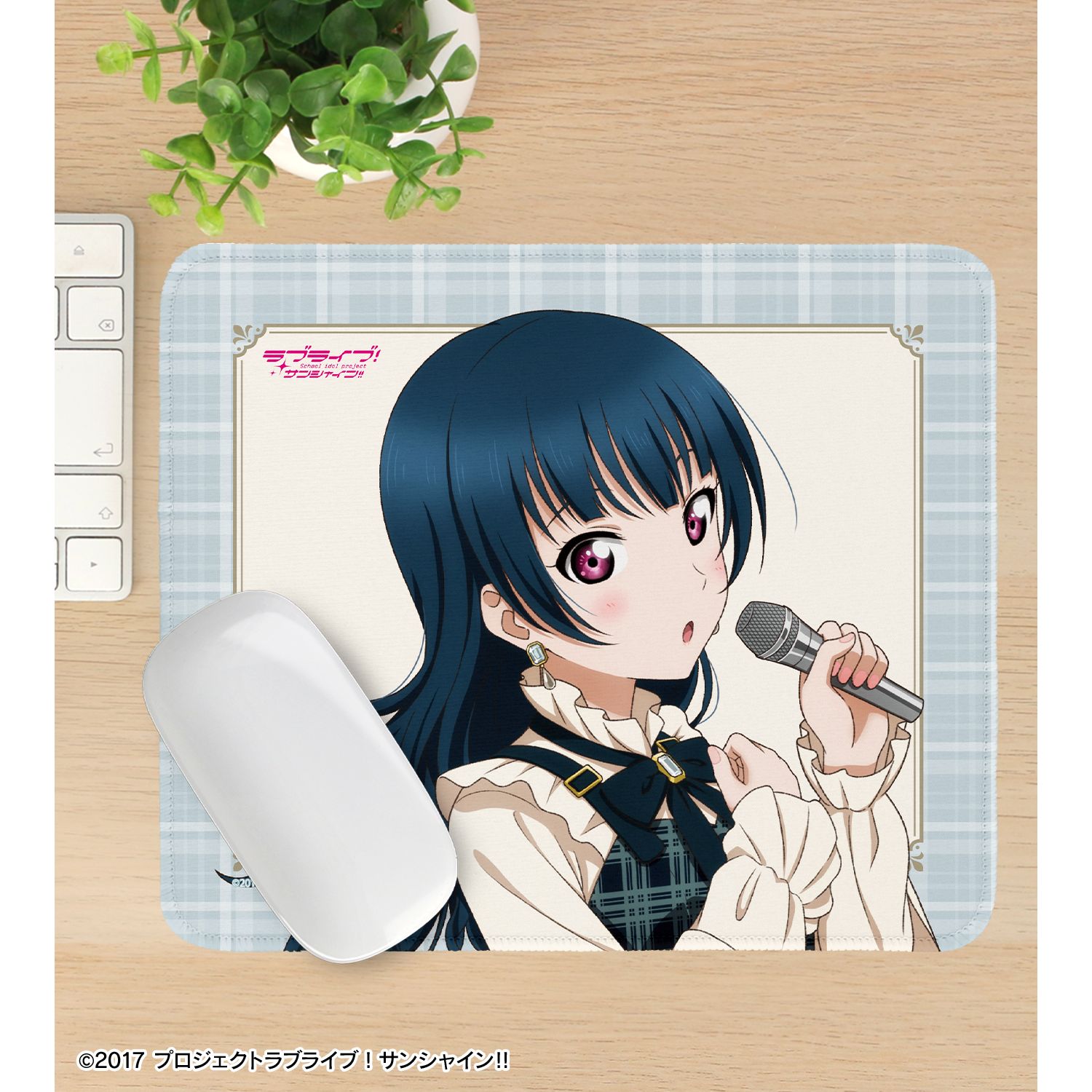 ラブライブ!サンシャイン!! 描き下ろし 津島善子 チェックワンピース衣装ver. マウスパッド Image 3 | AniSmile