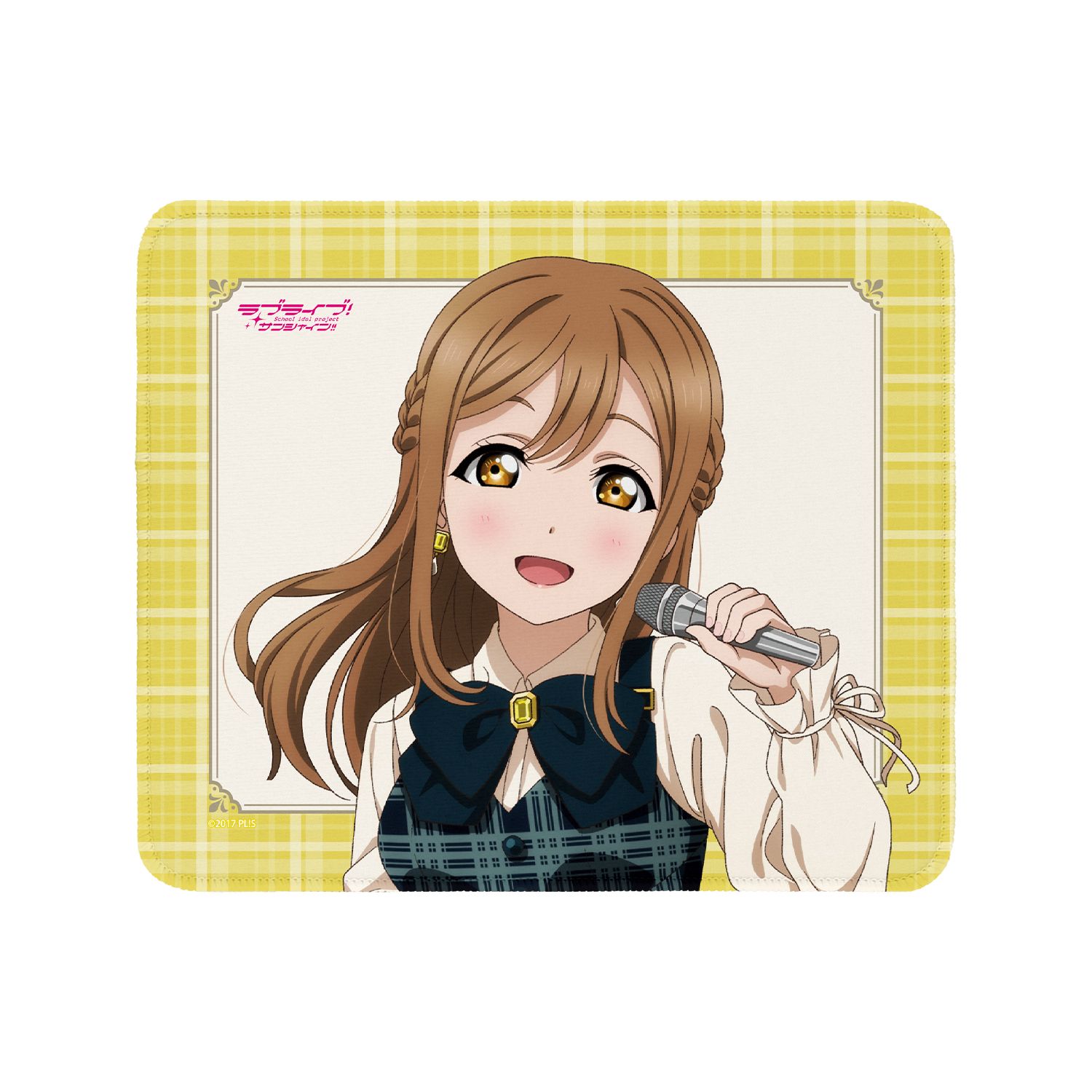 ラブライブ!サンシャイン!! 描き下ろし 国木田花丸 チェックワンピース衣装ver. マウスパッド - AniSmile