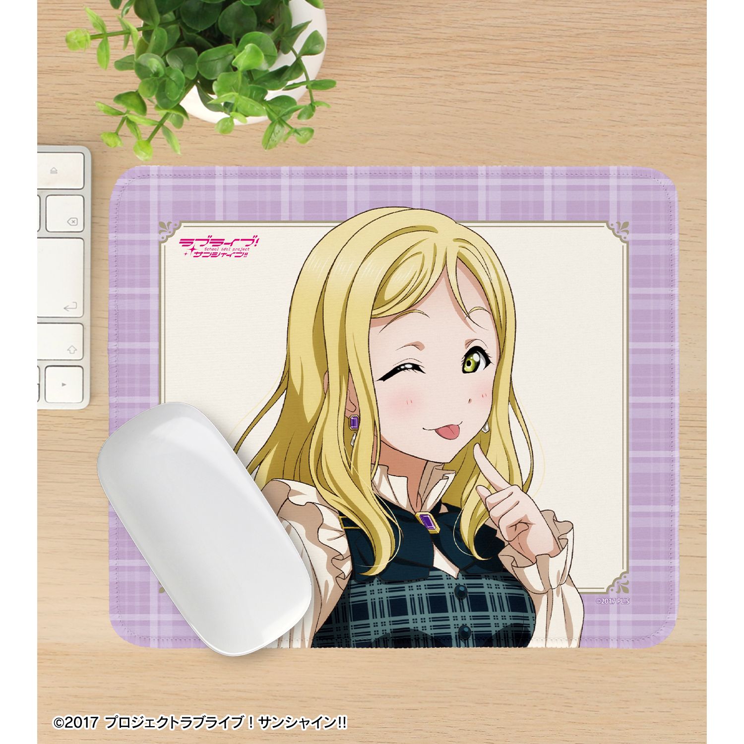 ラブライブ!サンシャイン!! 描き下ろし 小原鞠莉 チェックワンピース衣装ver. マウスパッド Image 3 | AniSmile