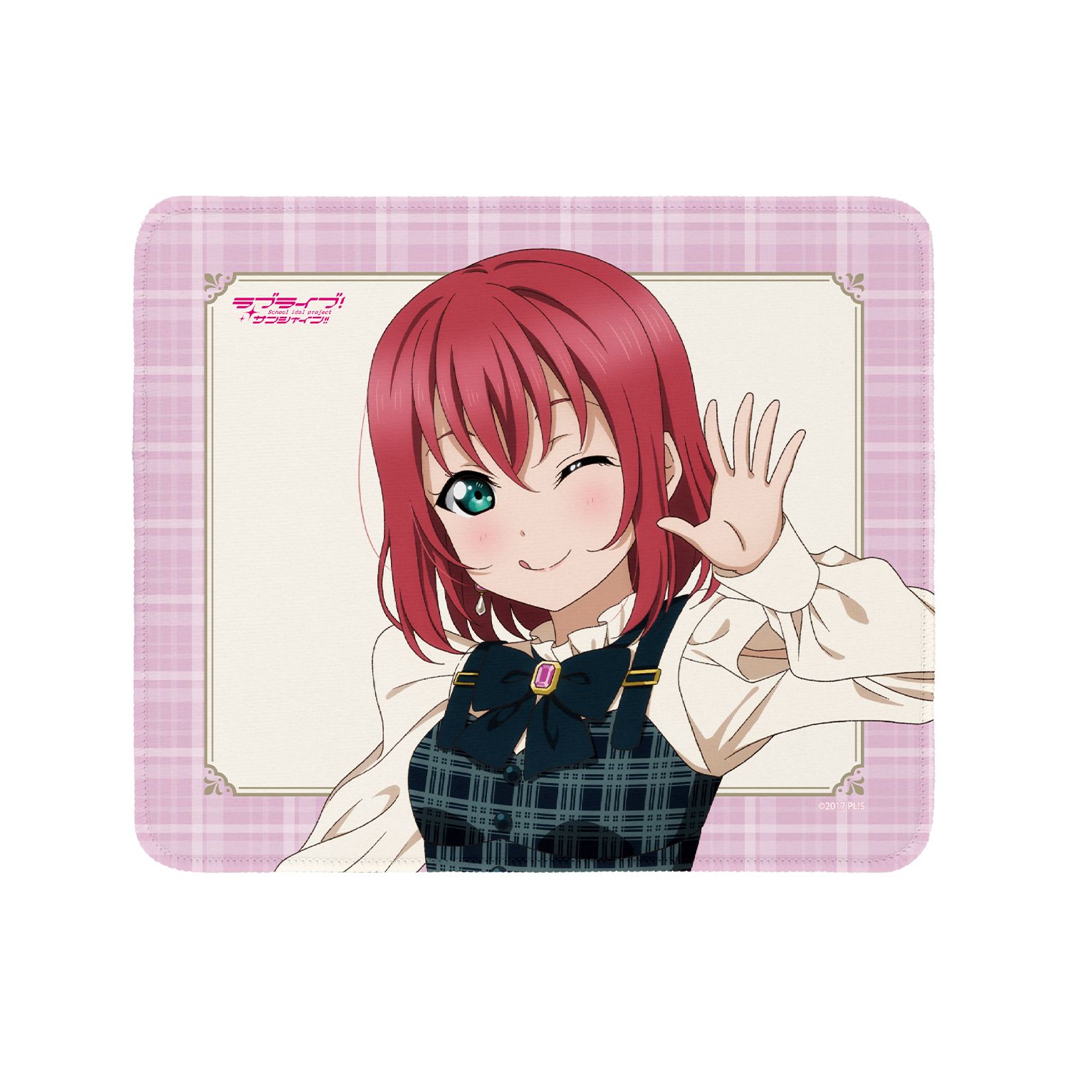 ラブライブ!サンシャイン!! 描き下ろし 黒澤ルビィ チェックワンピース衣装ver. マウスパッド - AniSmile