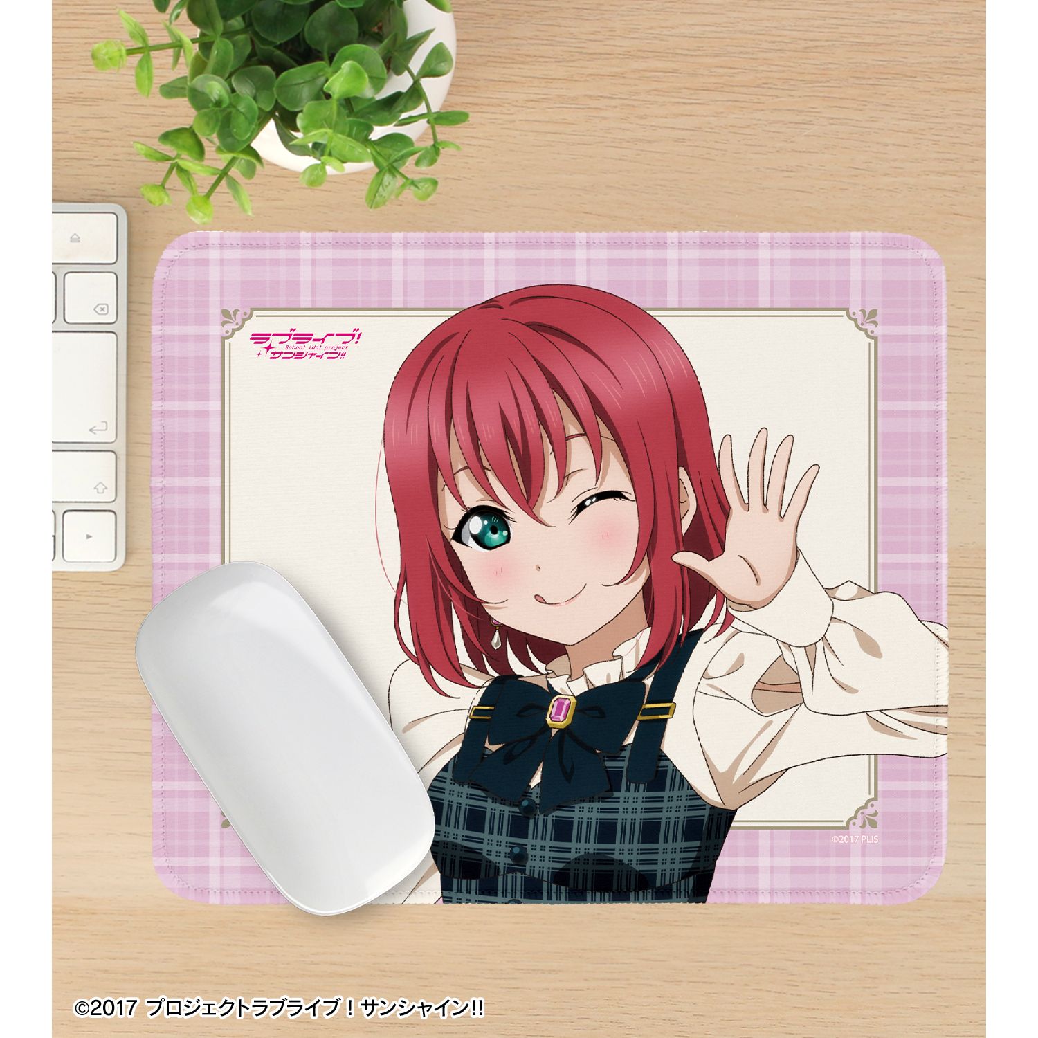 ラブライブ!サンシャイン!! 描き下ろし 黒澤ルビィ チェックワンピース衣装ver. マウスパッド Image 3 | AniSmile